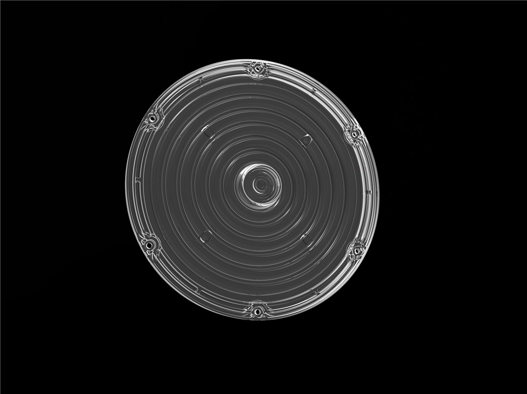 Optique d'éclairage LED ronde de 184 mm 100w 150w 200w avec revêtement Abrazine Matériau PC Niveau de protection IP66