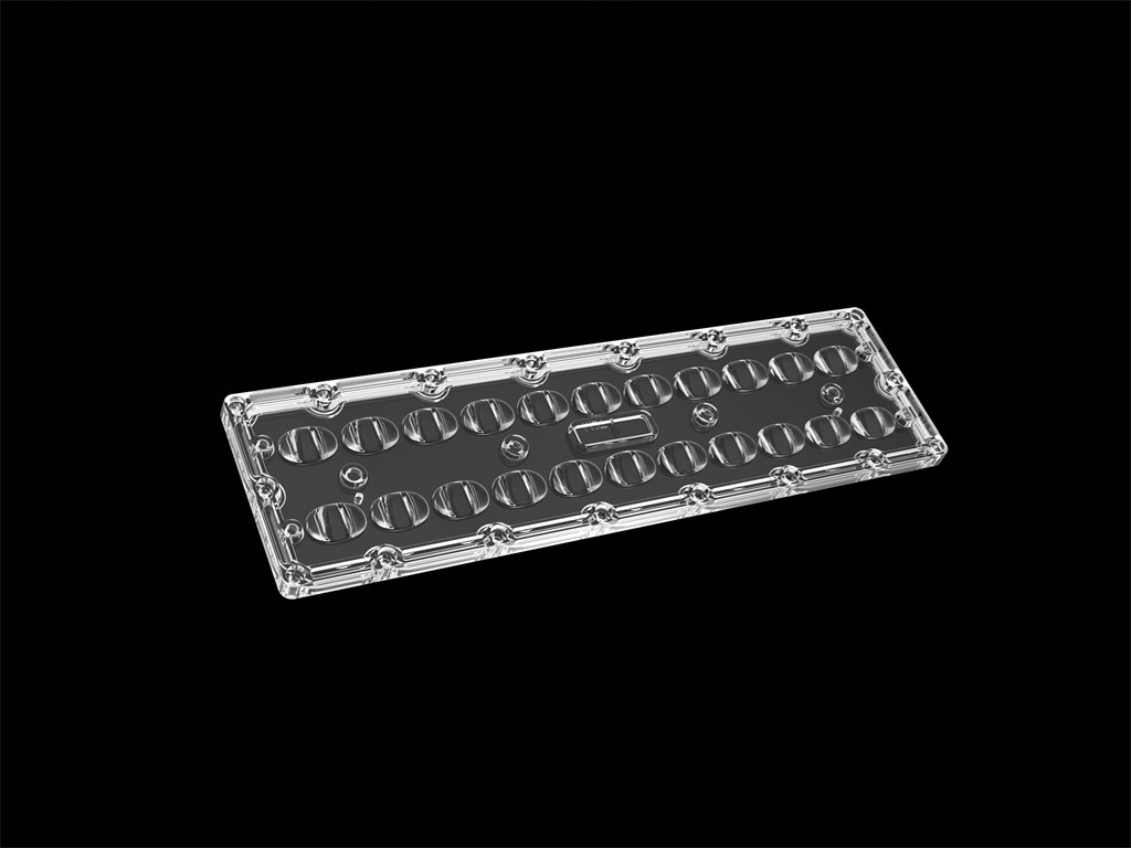 Lentille de la puissance élevée LED de degré de la lentille SMD7070 22IN1 80*150 de réverbère de TYPEII-M LED