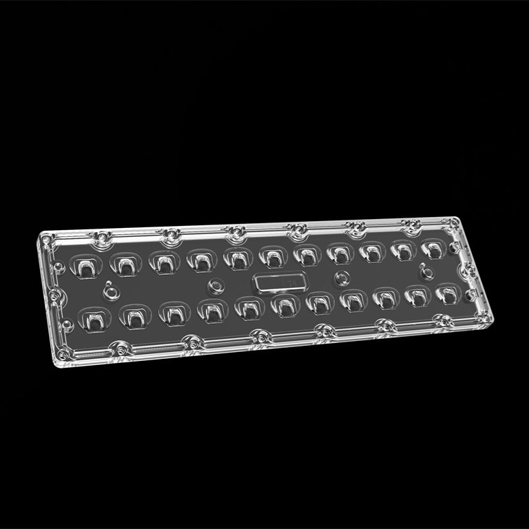 Lentille rectangulaire de la puissance élevée LED de lentille de la lentille SMD7070 22IN1 TYPE4S de réverbère de LED