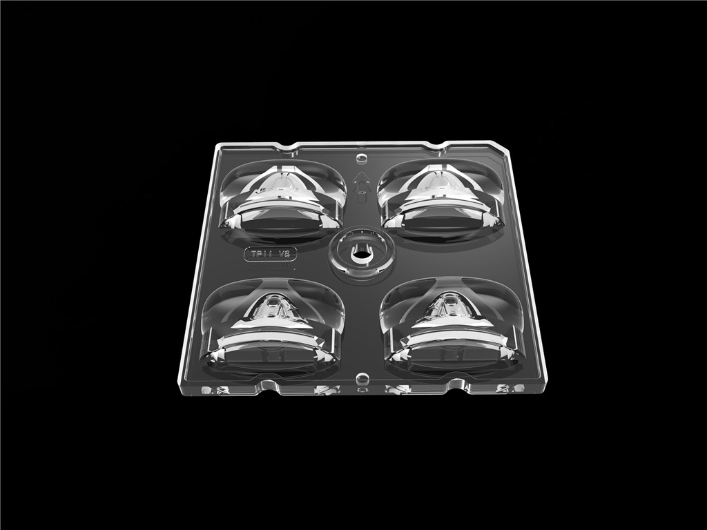 50*50mm 55*152 degré/TYPE2-VS 4 en 1 Lentille de lumière LED Matériau PC pour le module de lumière de rue LED SMD3535/5050LED