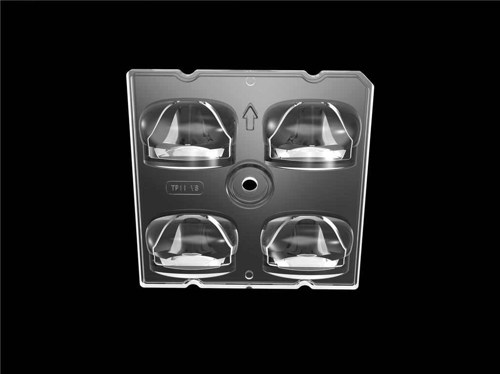 50*50mm 55*152 degré/TYPE2-VS 4 en 1 Lentille de lumière LED Matériau PC pour le module de lumière de rue LED SMD3535/5050LED