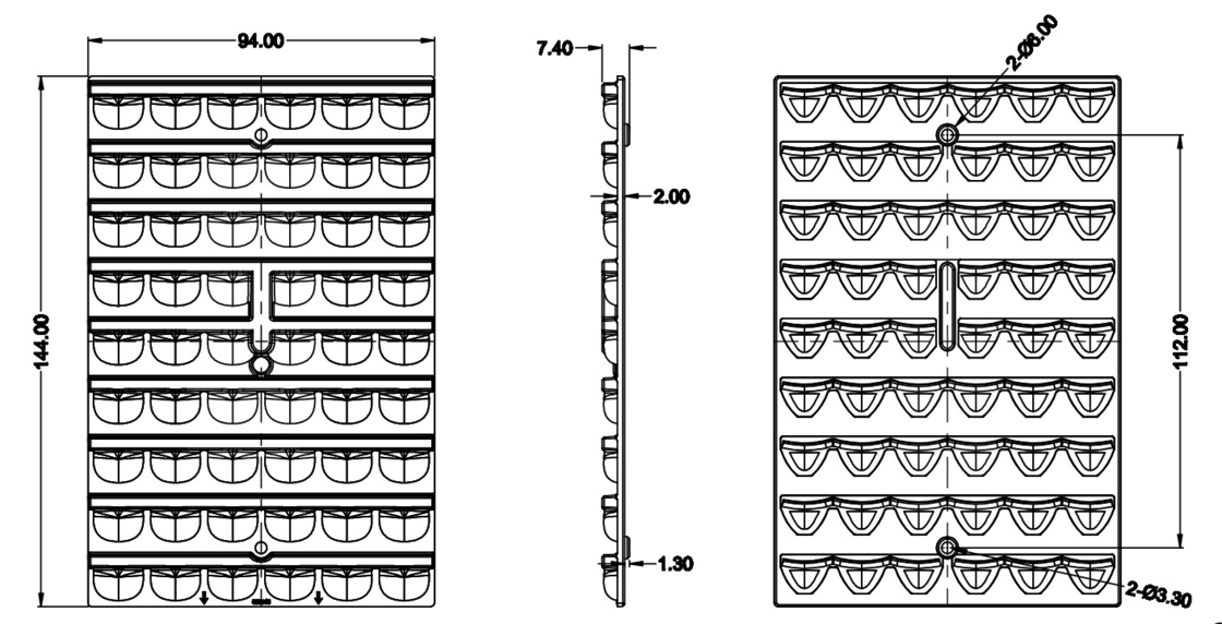 PC LED Stadium Lighting avec 3030 Chips 54 lentilles LED, optique LED en plastique pour l'éclairage des tunnels / éclairage de la place / éclairage de la rue /