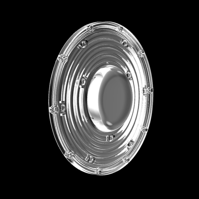 φ235mm Ronde OVNI Lentille haute baie 100W 150W 3030 Lampes à LED de mines Lentille à 90 degrés Lentille optique à LED