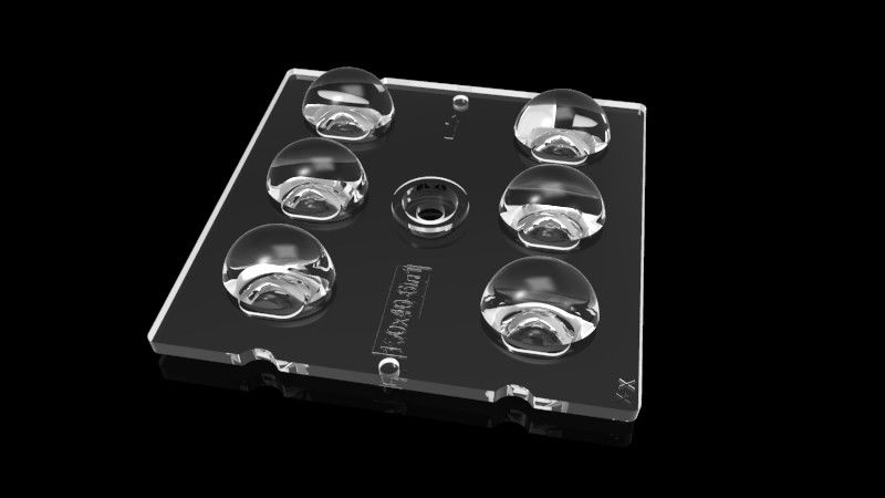 5050 / Lentille 6 de lumière de 3535 LED dans 1 dimension 50*50mm pour le réverbère de LED