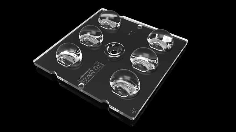 5050 / Lentille 6 de lumière de 3535 LED dans 1 dimension 50*50mm pour le réverbère de LED